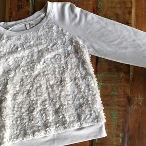 Lauren Conrad Grey Floral Sweater